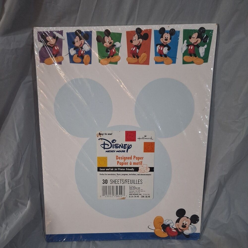 Vintage Disney Hallmark Mickey Mouse Stationary Paper